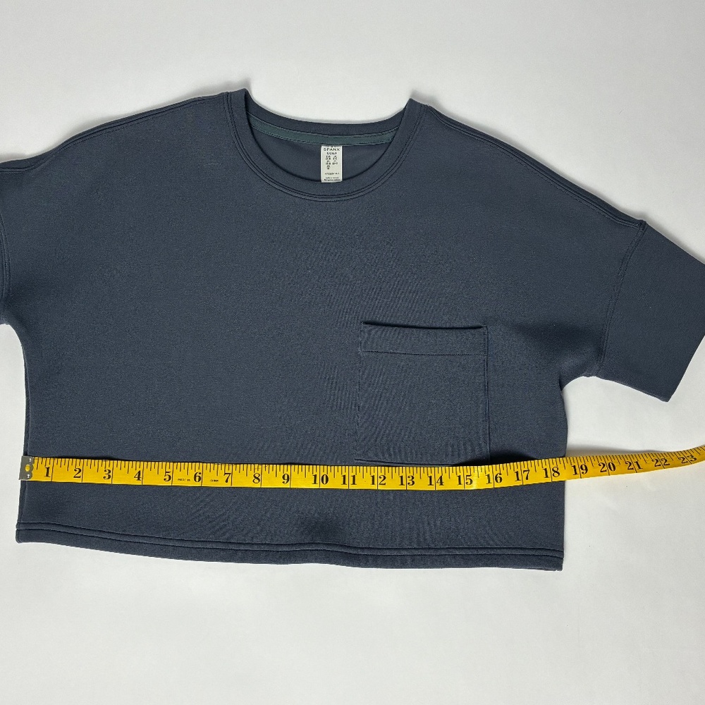 Spanx AirEssentials Cropped Tee Small – Smoke Gray - Picture 5 of 7